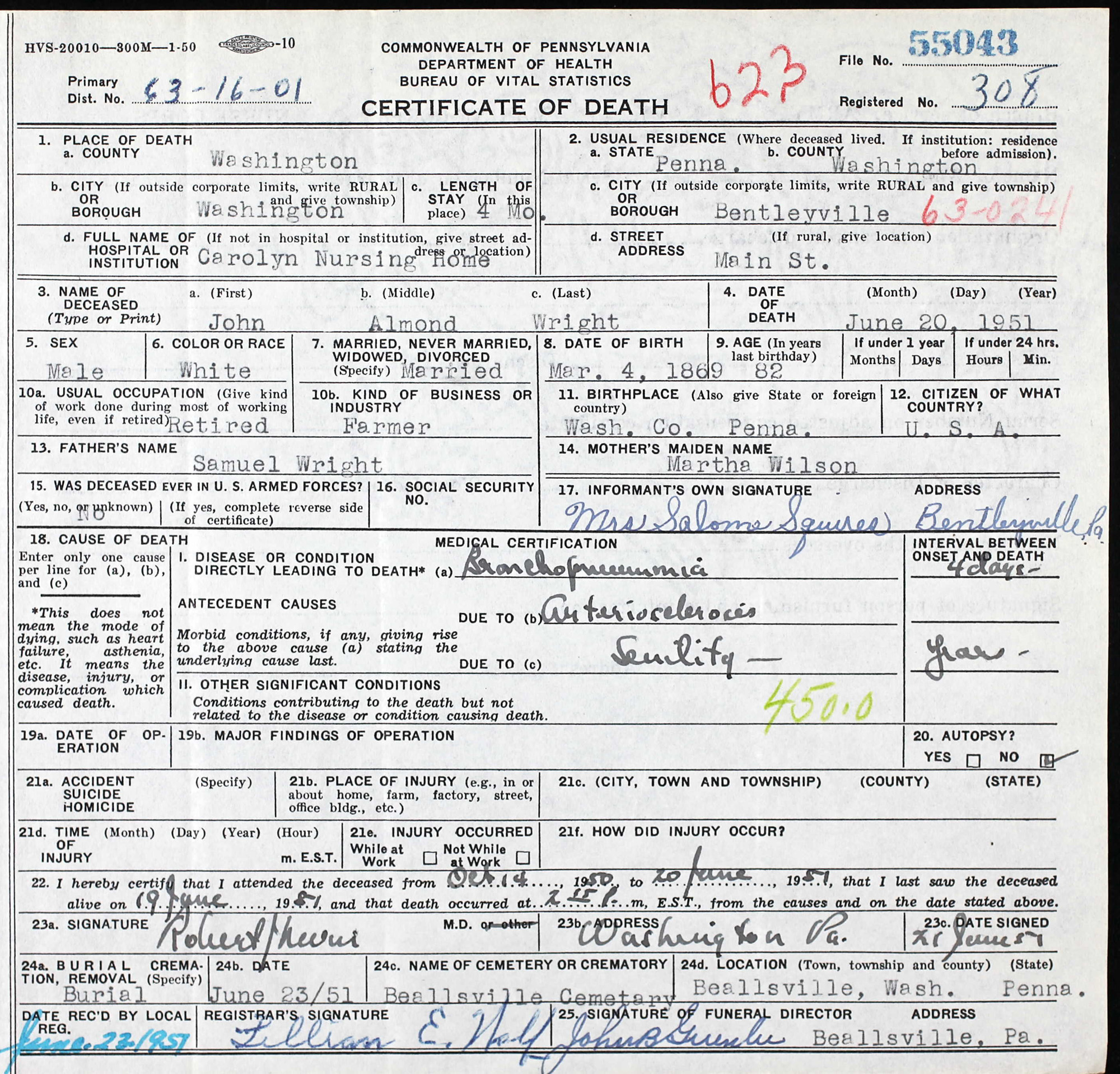 death certificate